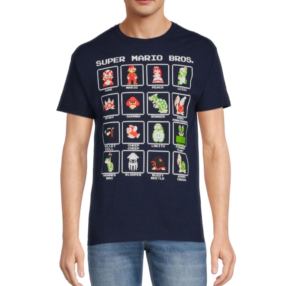 Nintendo Super Mario Men's Size L (42-44)) Super Mario Character Graphic Tee NWT